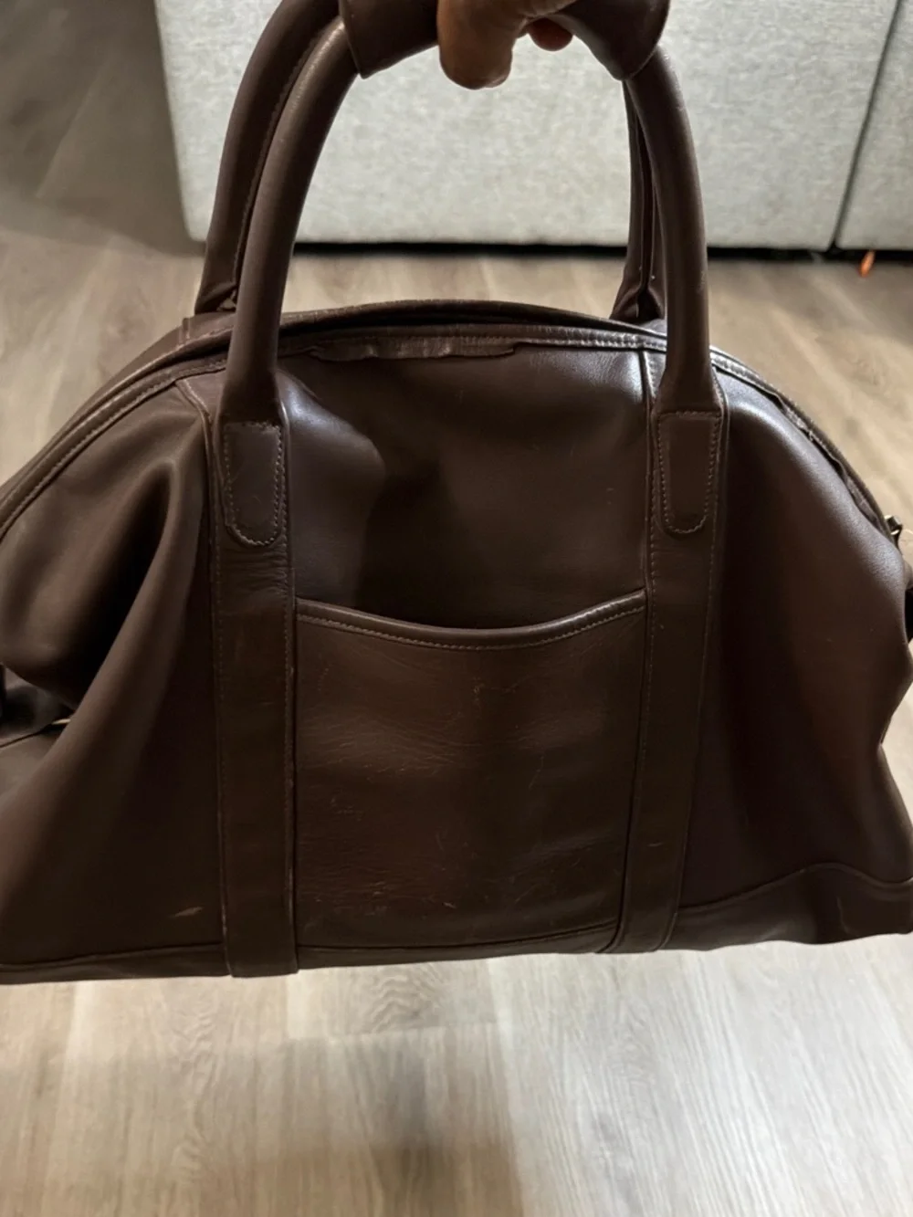 Coach Men's Brown Leather Duffel Bag - Picture 9 of 16